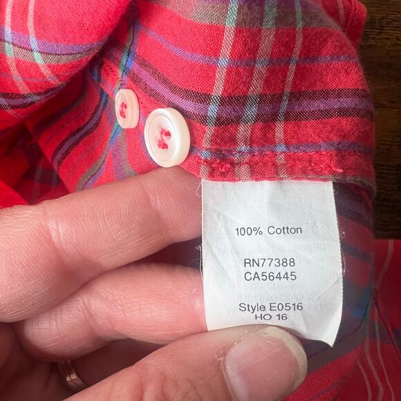 J. Crew Women's Perfect Fit Plaid Button Up Shirt XS Petite Cotton Long Sleeve - Picture 10 of 10